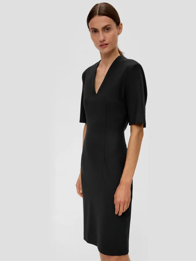 S.Oliver female - Sheath jurk van viscosemix zwart
