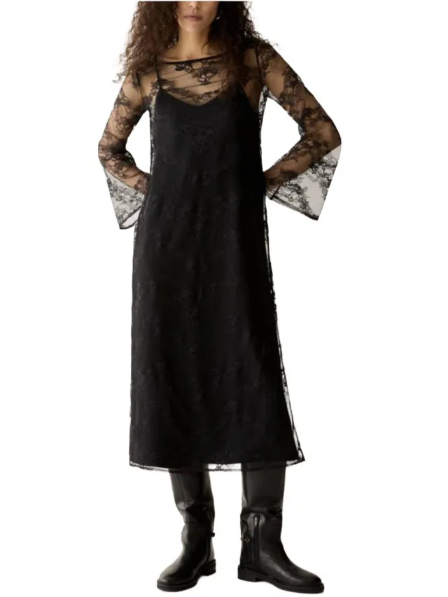 Pennyblack Lange Jurk Pennyblack pbpsatira-002 Zwart