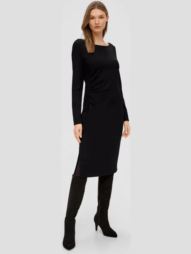 S.Oliver female - Jerseyjurk van viscosemix zwart