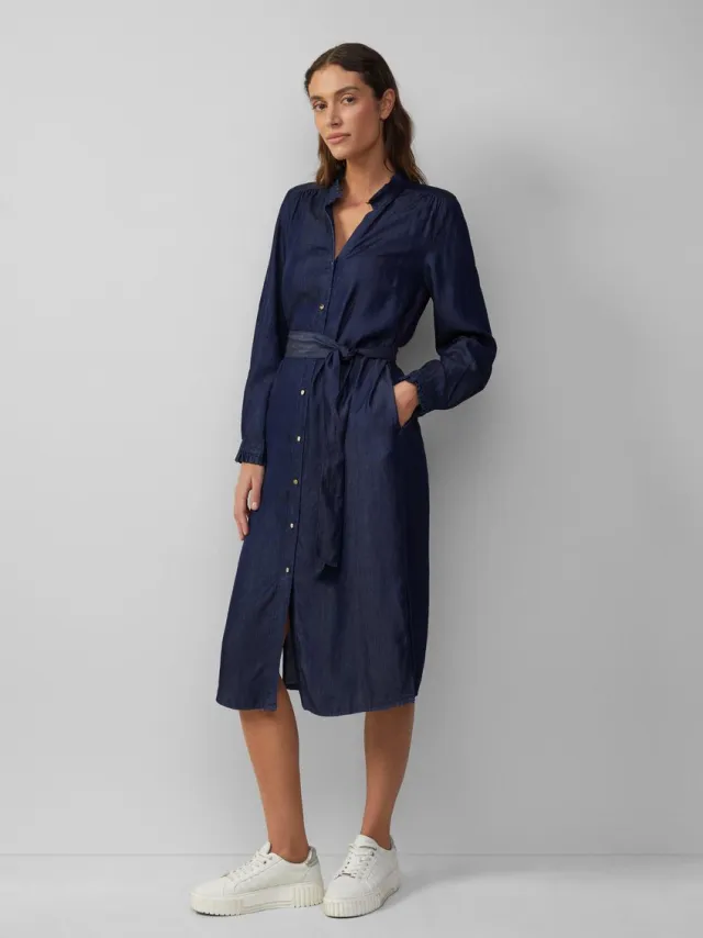 S.Oliver female - Overhemdjurk in denimlook blauw