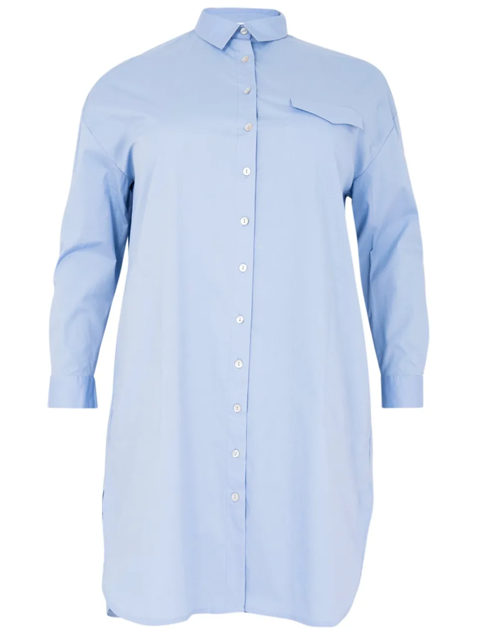 Yoek Blouse-jurk POPLIN STRETCH | Lichtblauw, foto 3