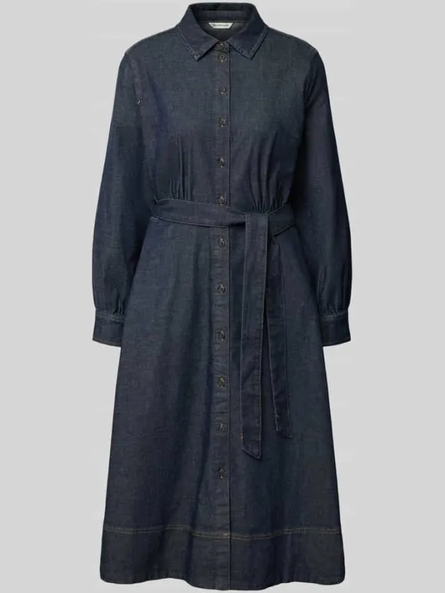 Tom Tailor Loose fit vrijetijdsjurk van katoenmix marineblauw, foto 2