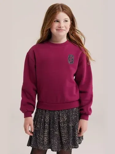 WE Fashion midi sweatjurk met panterprint roze, foto 2