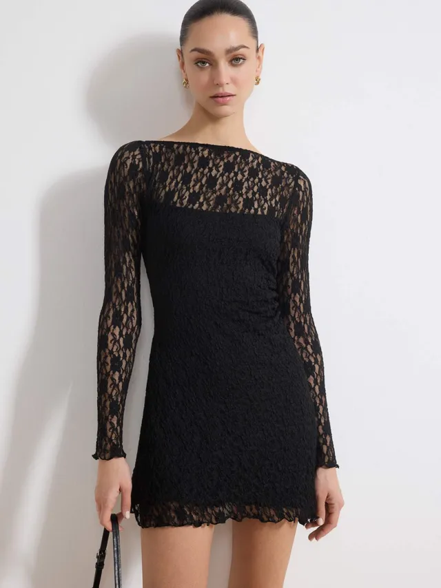 Trendyol TRENDYOLMİLLA Dames Zwart Effen Kort / Mini Lang Casual A-lijn Jurken