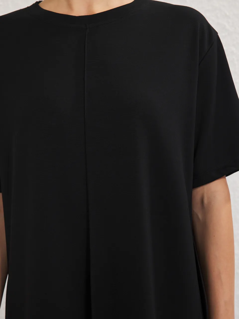 Trendyol TRENDYOLMİLLA Dames Zwart Effen Kort / Mini Kort Casual Recht Jurken, foto 2