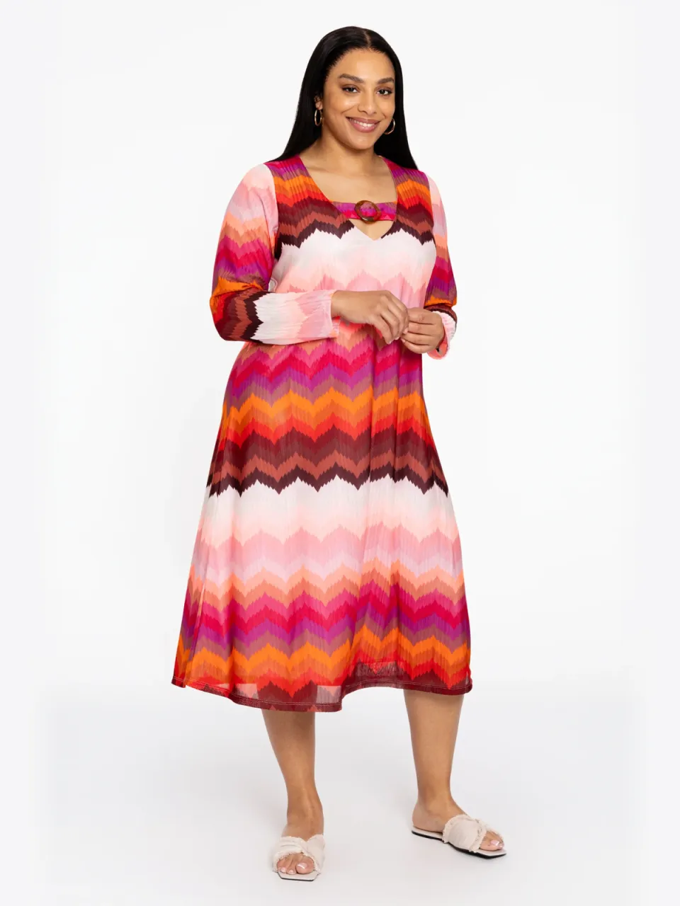 Yoek PINKY midi jurk roze, foto 2