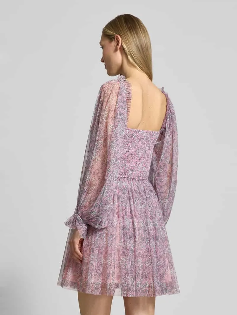 Lace & Beads cocktailjurk met vierkante hals roze, foto 3