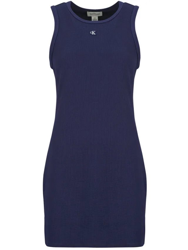 Calvin Klein Korte Jurk Calvin Klein Jeans SL TEXTURE WAFFLE RACER MINI DRE Marine