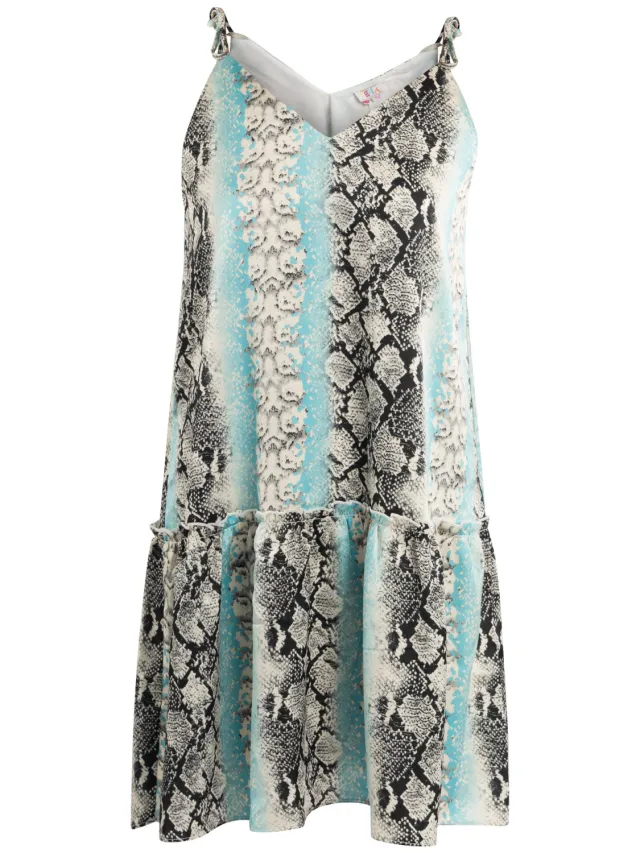 IZIA Mini-jurk met slangenprint Dames Blauw Veelkleurig, foto 2