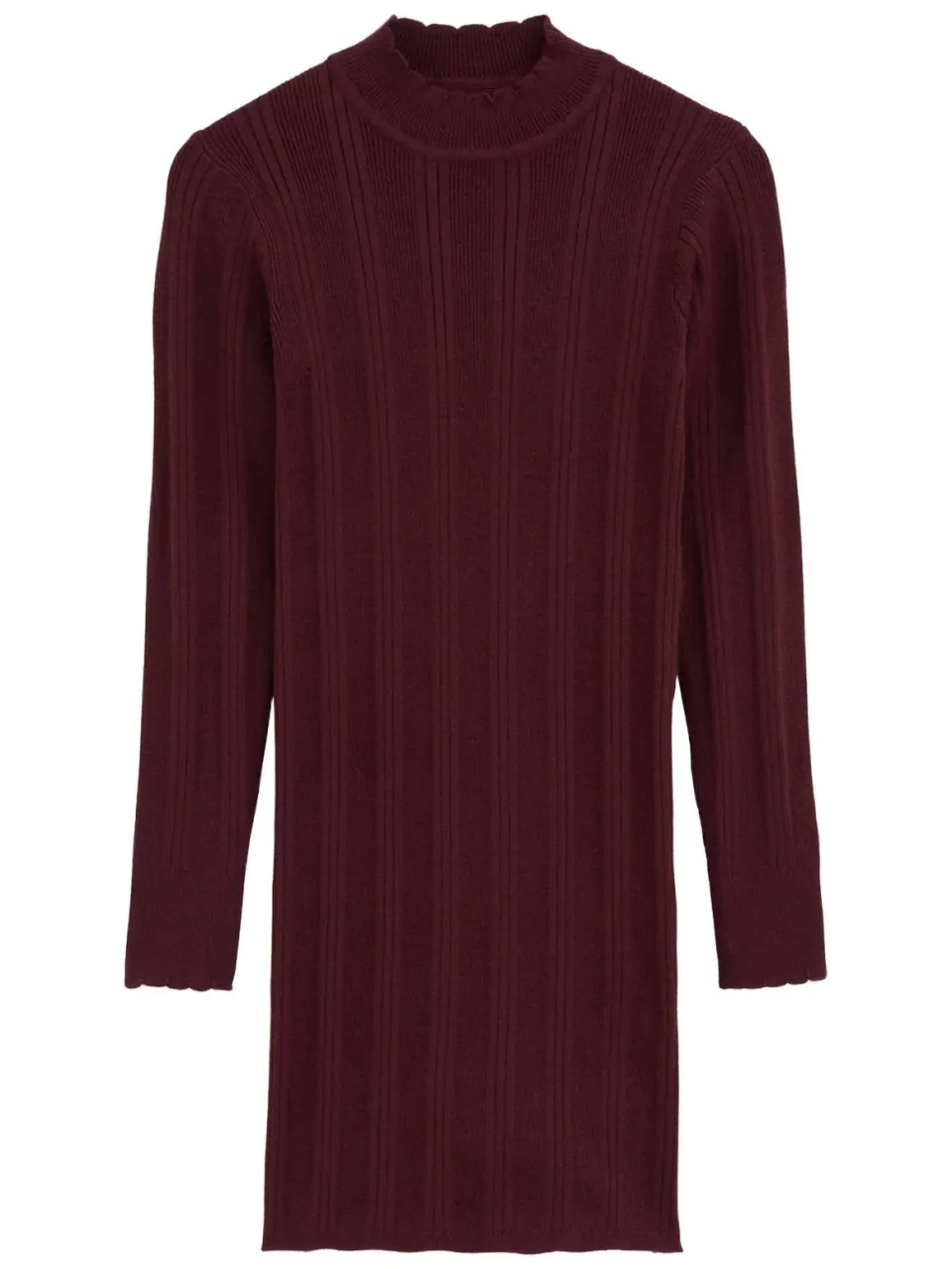 WE Fashion gebreide bodycon midi jurk donkerpaars, foto 2