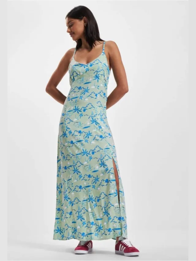 Just Rhyse Waikiki Lange jurk - M - Groen