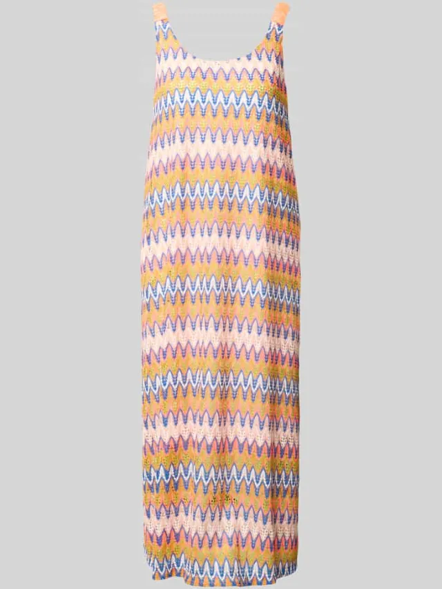 Smith and Soul midi-jurk met zigzagmotief neon oranje, foto 2
