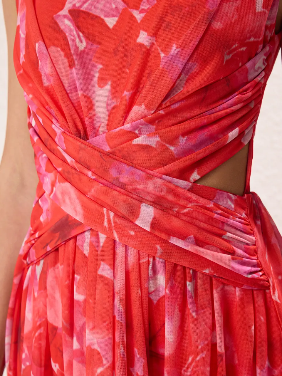 Trendyol TRENDYOLMİLLA Dames Roze Bloemen Maxi Mouwloos Stijlvol/Avond Skater Jurken, foto 2