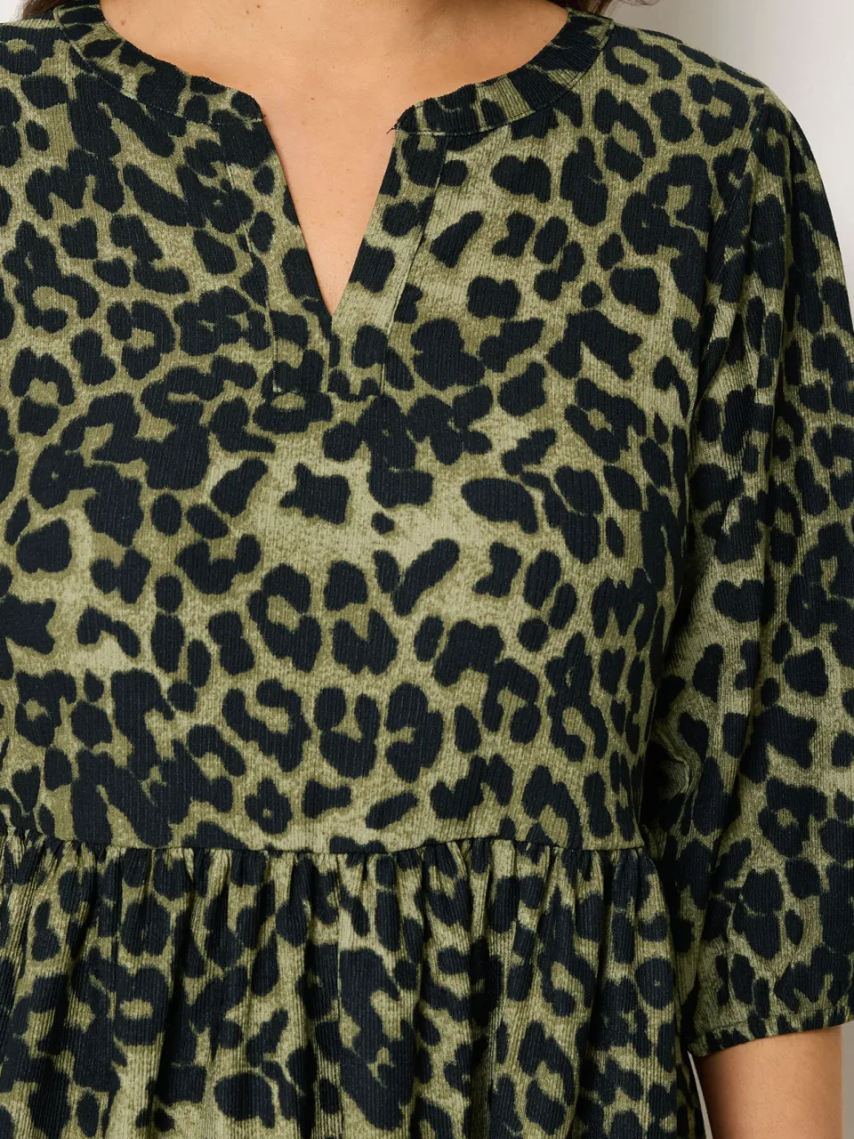 Yours Groene Jurk Met Dierenprint En Inkeping In De Hals-52, foto 5