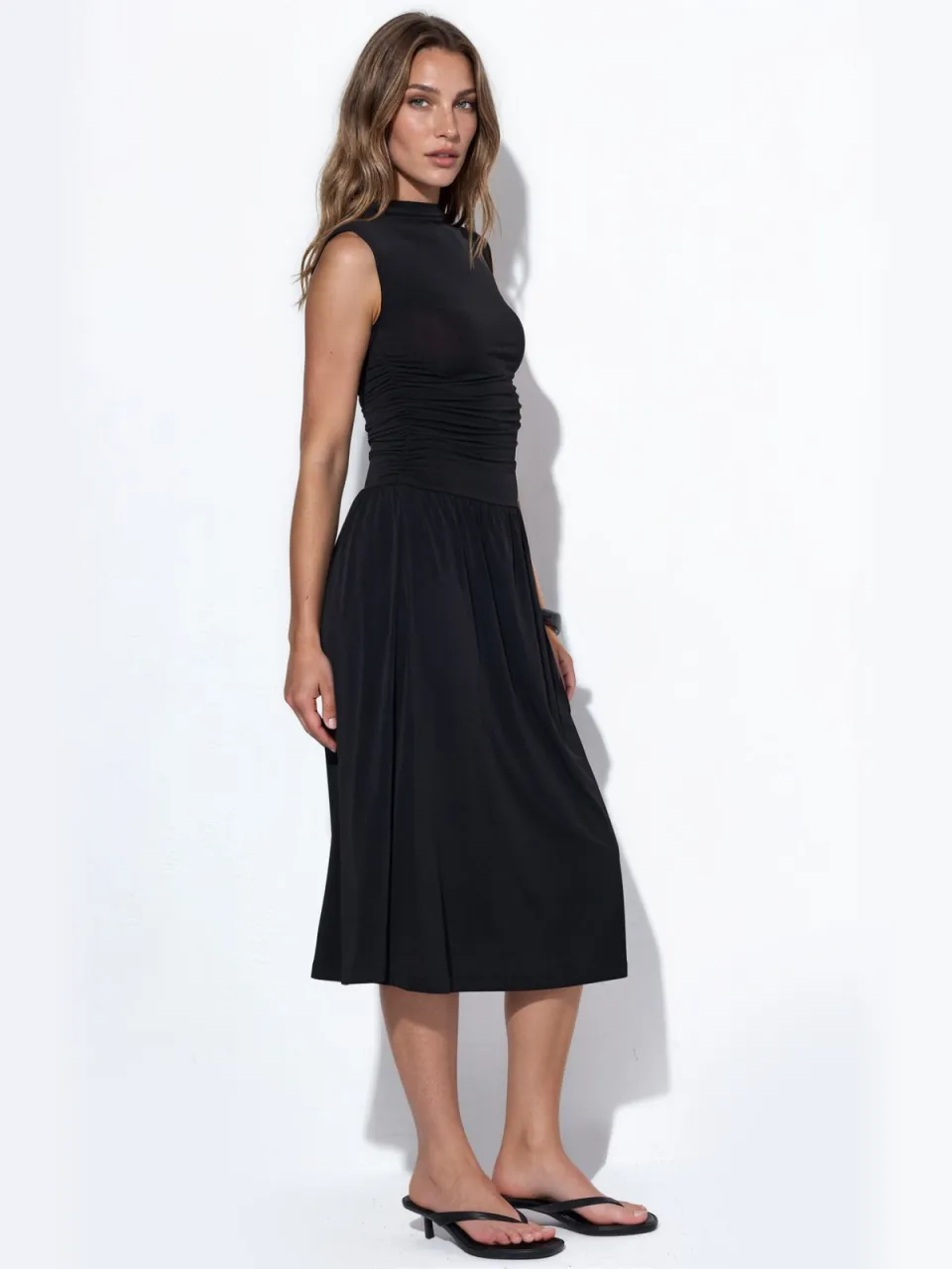 Busem Mouwloze Jersey Maxi Jurk zwart, foto 2