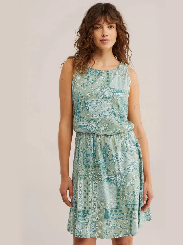 WE Fashion zomerjurk met paisley print groen