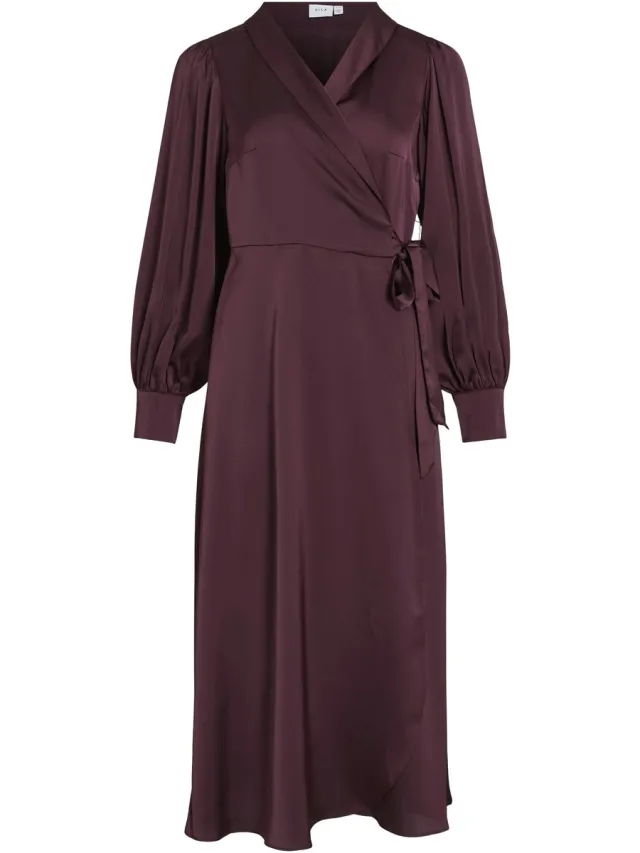 Vila jurk met V-hals Midi met lange mouwen Fig