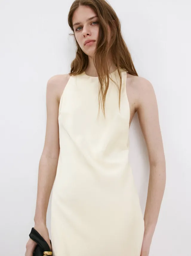 Mango midi jurk - lichtgeel, foto 5