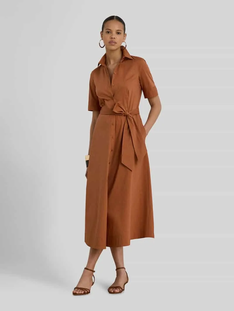 Lauren Ralph Lauren Getailleerde vrijetijdsjurk van katoenmix Terracotta