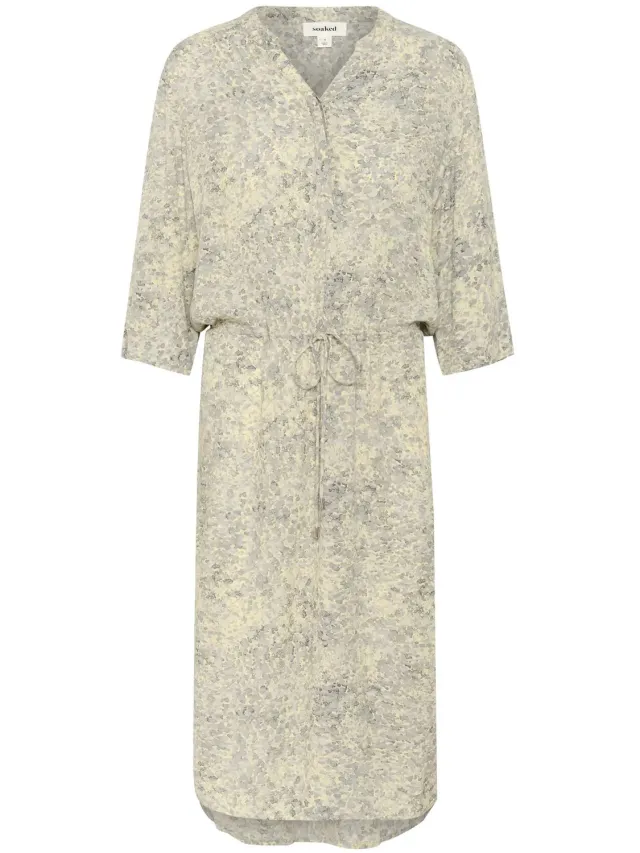 SOAKED IN LUXURY Damesjurk Soaked in Luxury Zaya grey ditsy print
