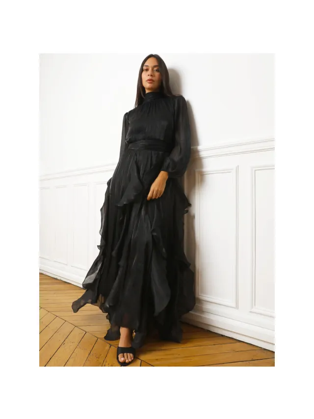 La Modeuse Lange Jurk La Modeuse 80442_P191586 Zwart