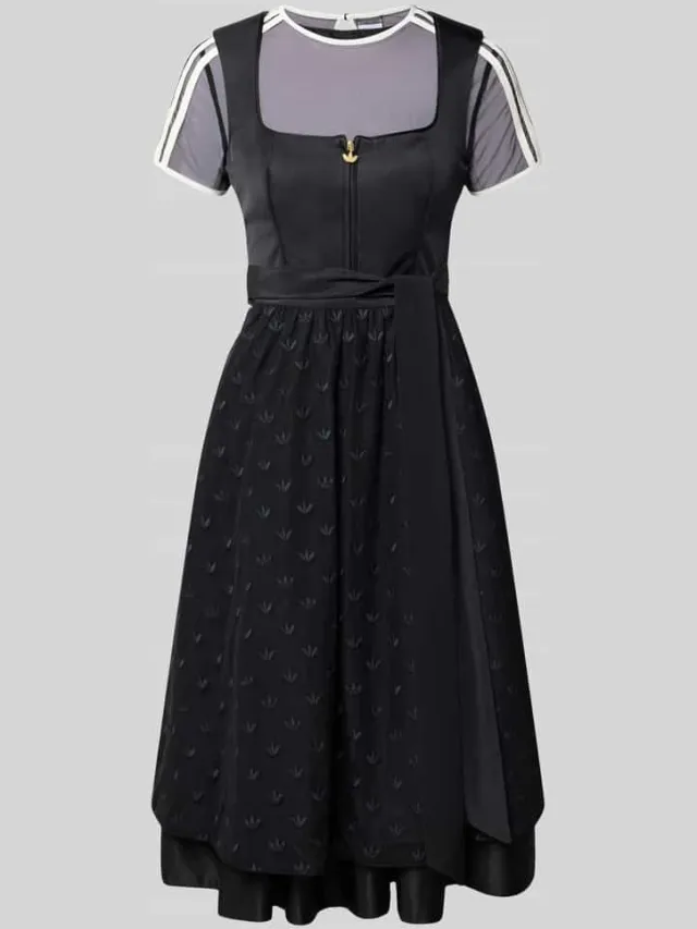 Adidas Slim fit dirndl in sportief design zwart, foto 2