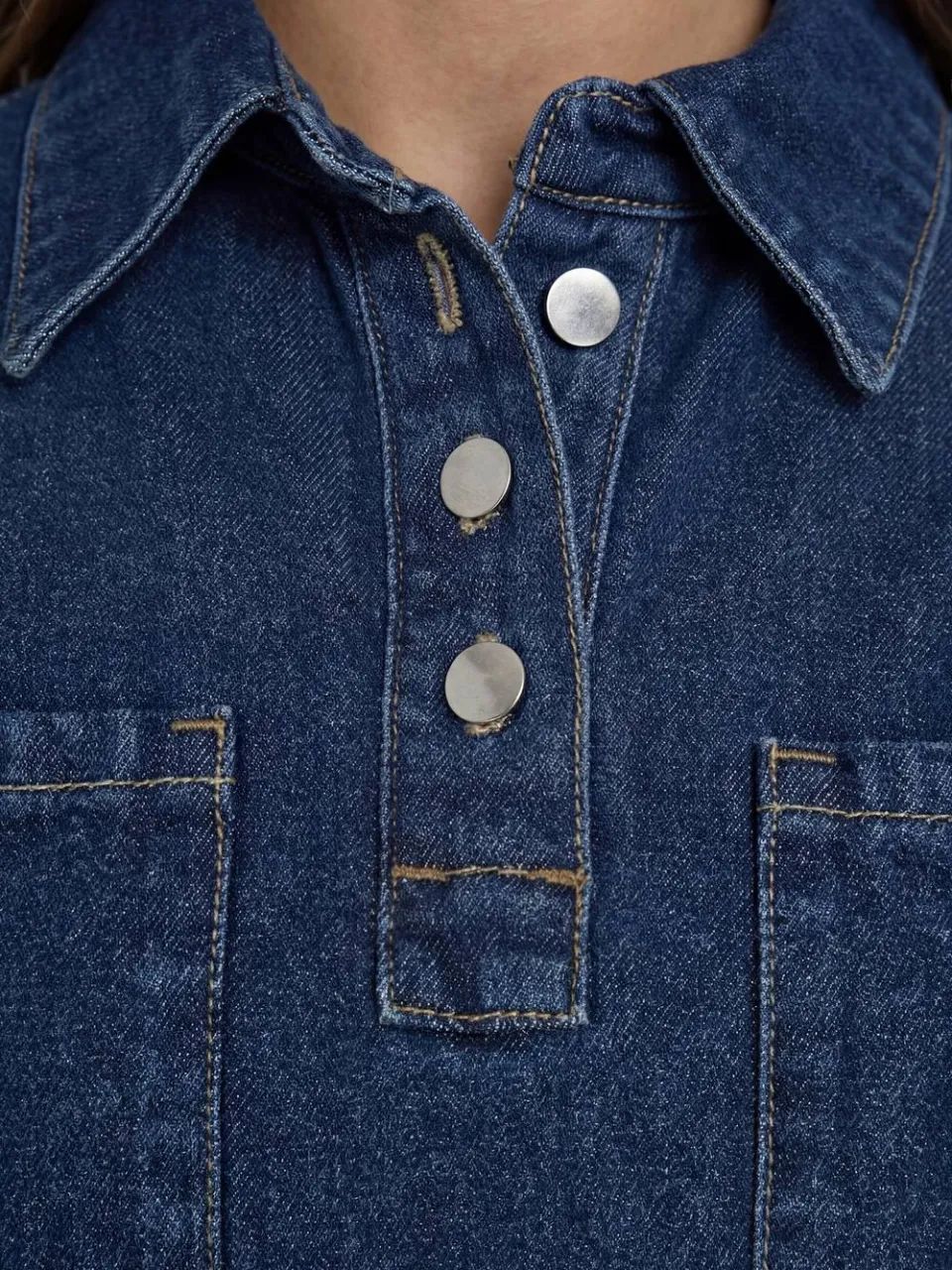 boohoo Dames Lange Denim Jurk Met Korte Mouwen, foto 2