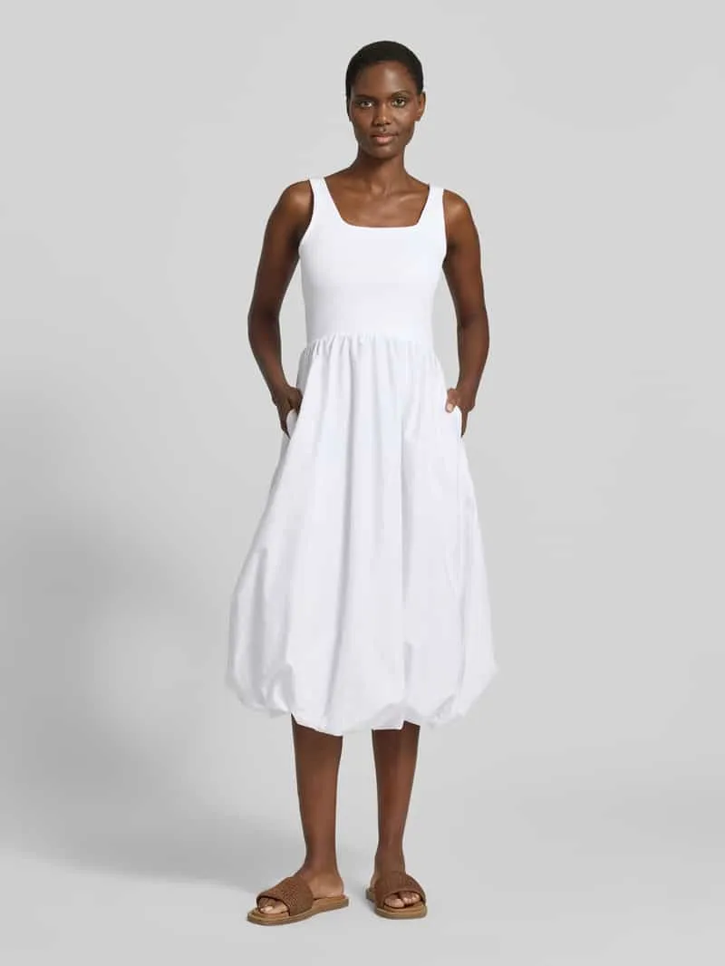 Rich & Royal Ballonvormige midi-jurk in 2-in-1-look Wit