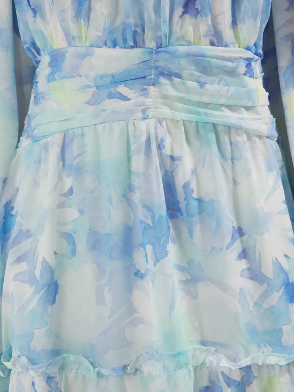 Trendyol Modest Dames Blauw Bloemen Maxi Lang Casual Skater Modest Jurken, foto 2