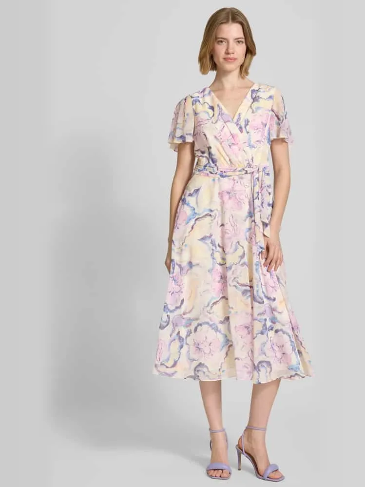Christian Berg Cocktail midi-jurk met all-over bloemenmotief lichtroze gemêleerd, foto 4