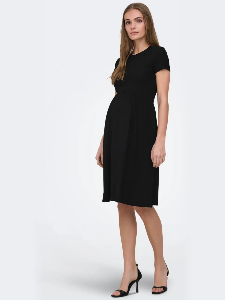 Only MATERNITY zwangerschaps midi jurk zwart