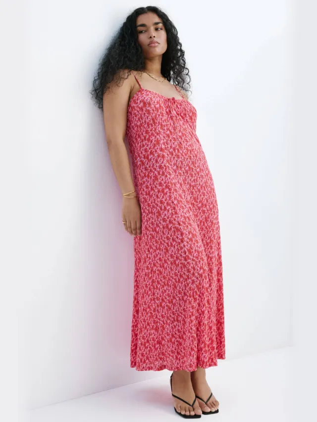 Mango zomerjurk met print - rood Rood/roze
