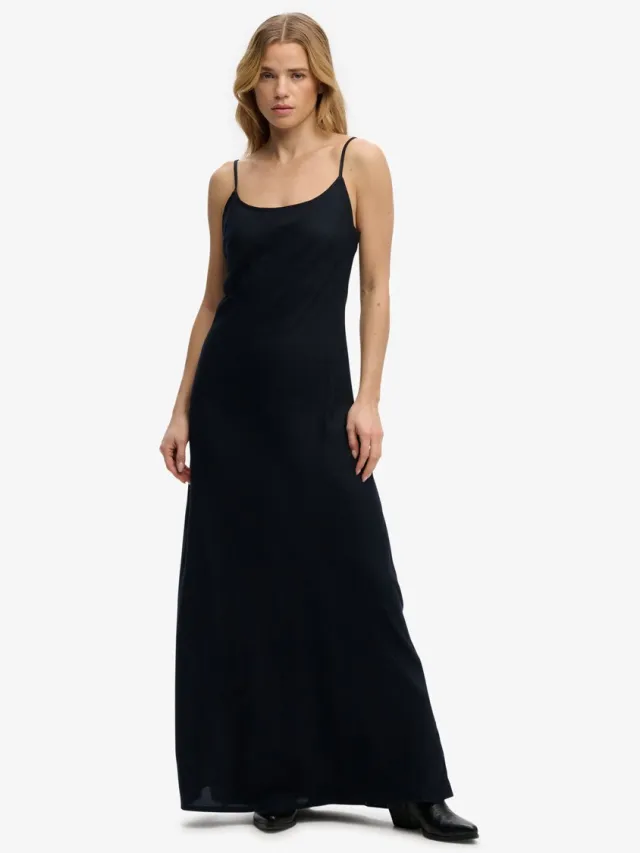Superdry BIAS CUT MAXI SLIP DRESS Black