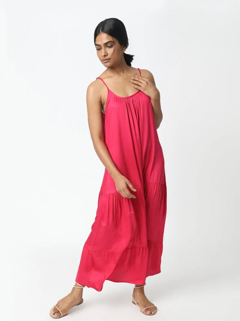 Neu Nomads dames vegan Maxi Jurk Barcelona Fuchsia, foto 2