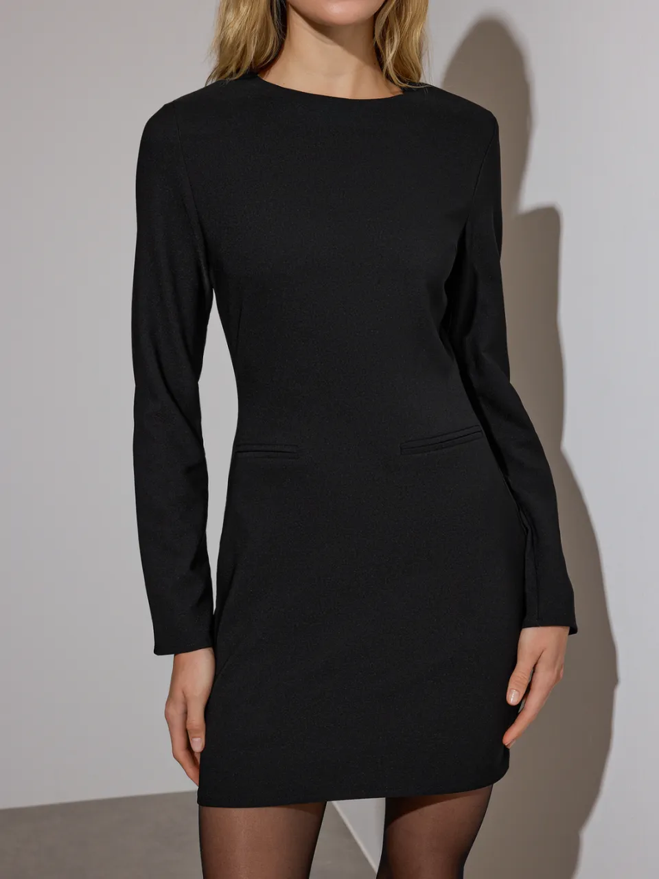 Trendyol TRENDYOLMİLLA Dames Zwart Effen Kort / Mini Lang Avond / Dagelijks Bodycon Jurken
