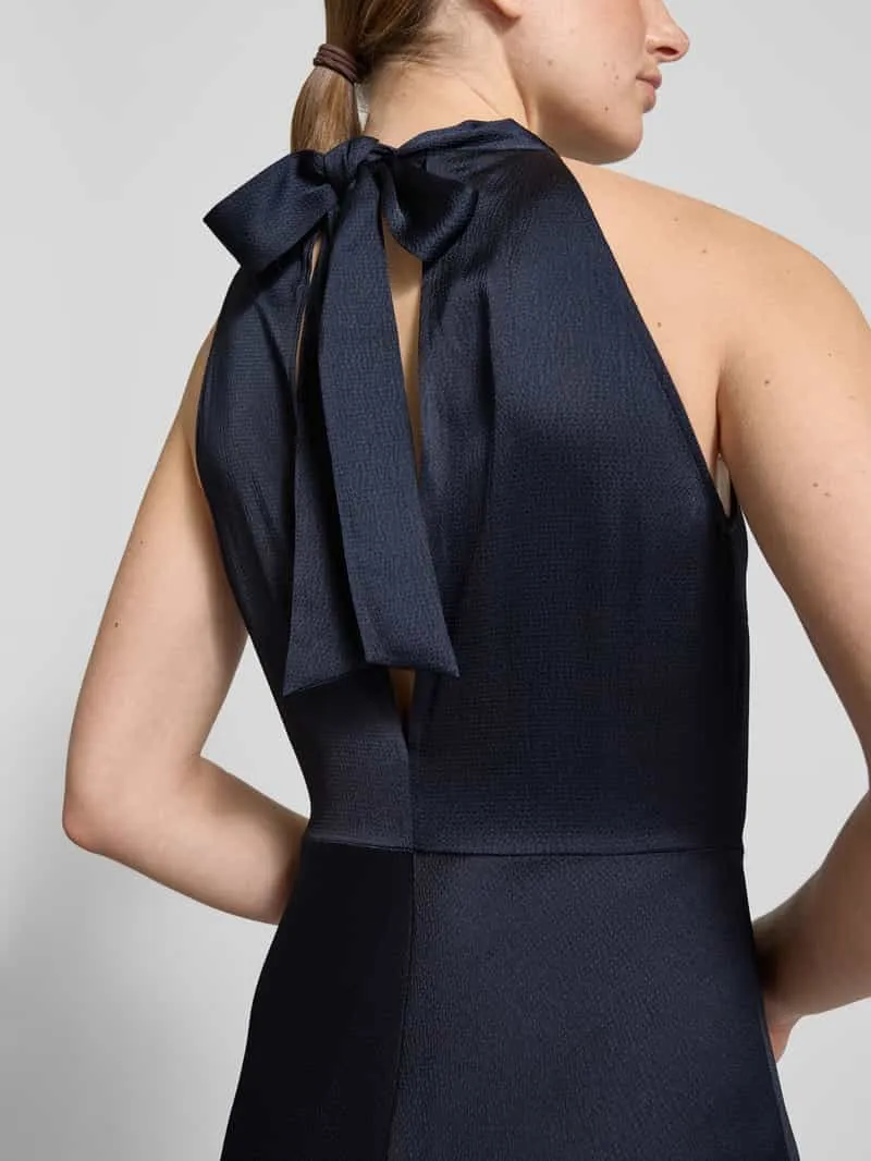 Samsøe Samsøe Midi-jurk met halter, model 'RHEO' marineblauw, foto 3