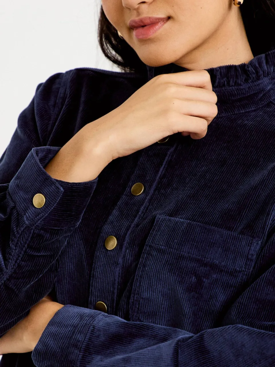 Cache Cache corduroy mini jurk met ruches - marine, foto 5