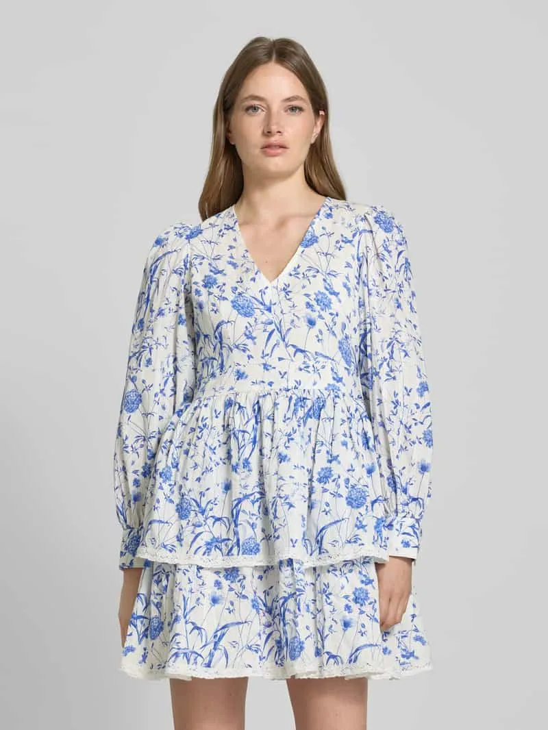 Yas Cocktailjurk met V-hals, model 'ELIN' Blauw