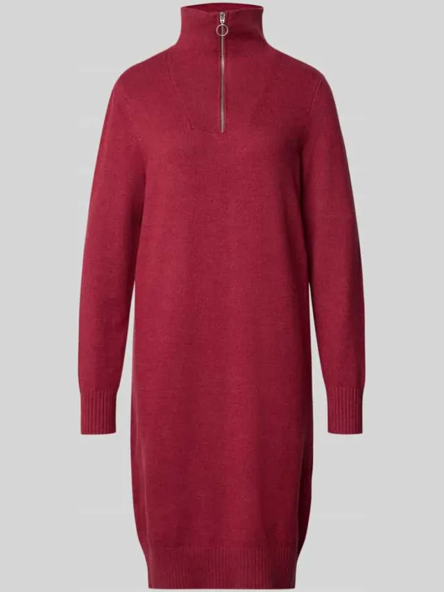 Christian Berg Woman Knie-lange jurk van pure viscose in tricotlook donkerrood gemêleerd, foto 2