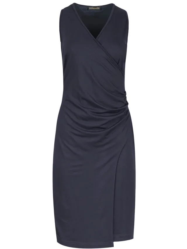 Conquista Marineblau wikkeljurk zonder mouwen Marineblauw
