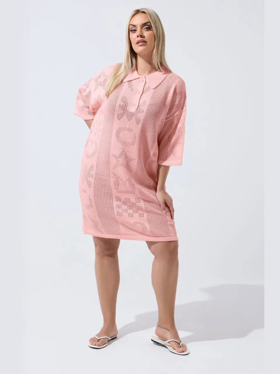 Limited Collection Roze Gebreide Jurk-52, foto 2