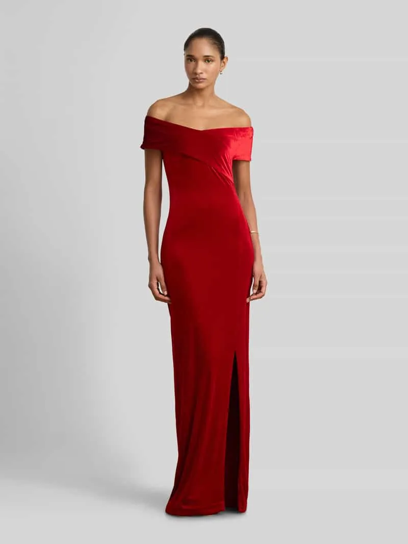 Lauren Ralph Lauren Avondjurk met carmenhals Rood