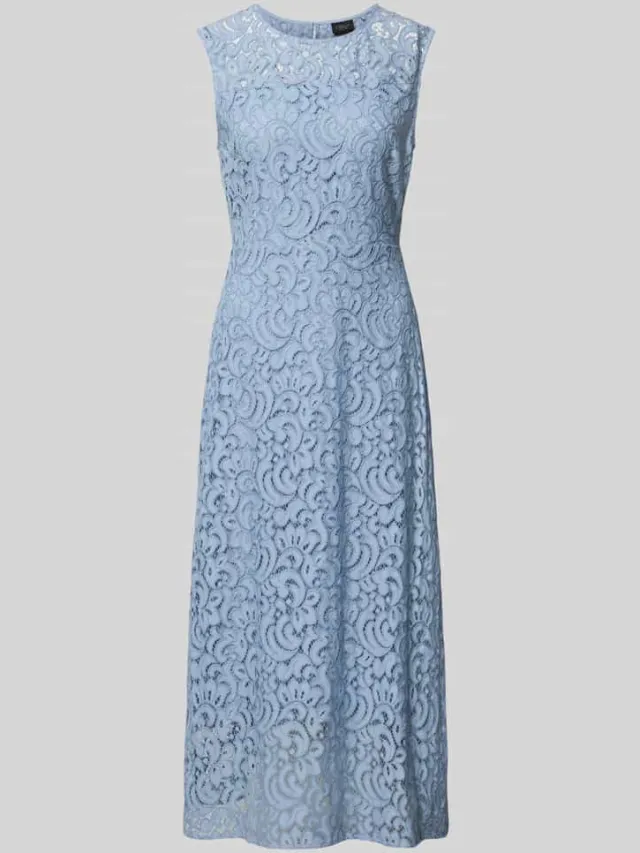 S.Oliver regular fit midi-jurk met katoen Rookblauw