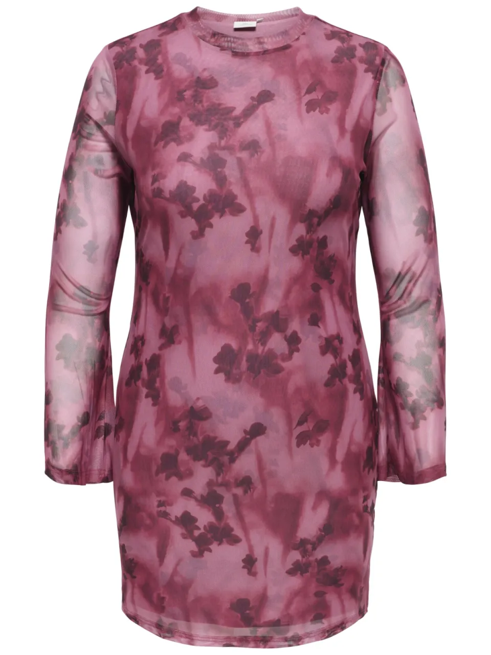 Only Carmakoma Plus Size mesh gebloemde mini jurk - roze, foto 2