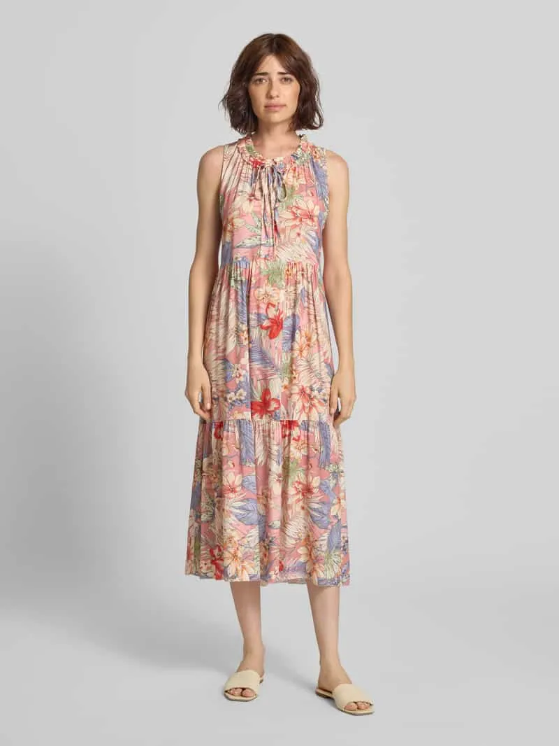 ZABAIONE midi-jurk van viscose met vetersluiting model 'Gi44naa' Roze