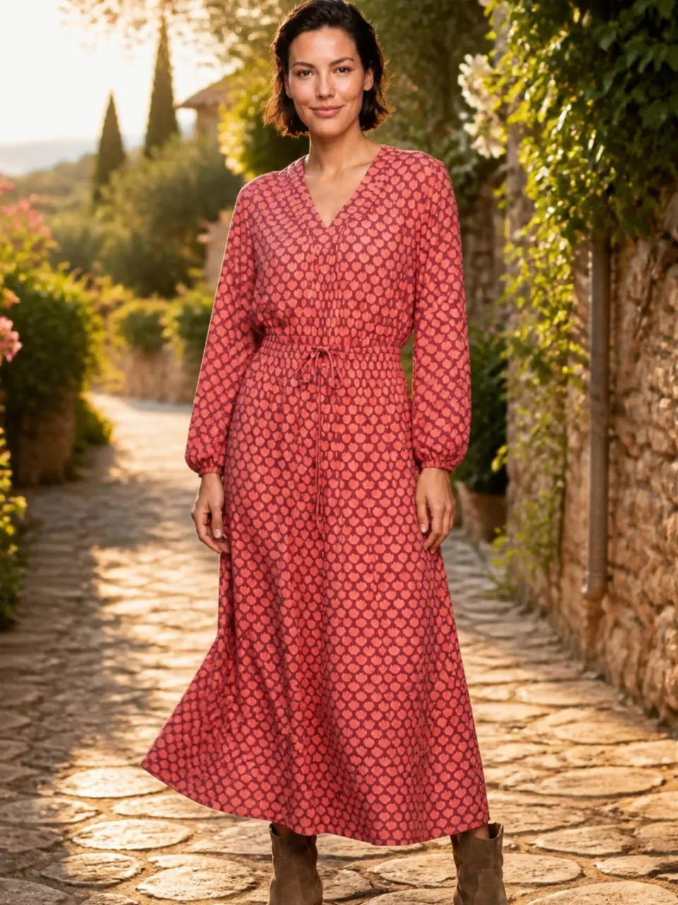 Didi maxi jurk met print - roze, foto 3