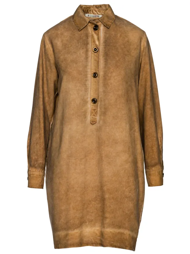 Conquista Tencel Taupe Overhemdjurk, foto 2
