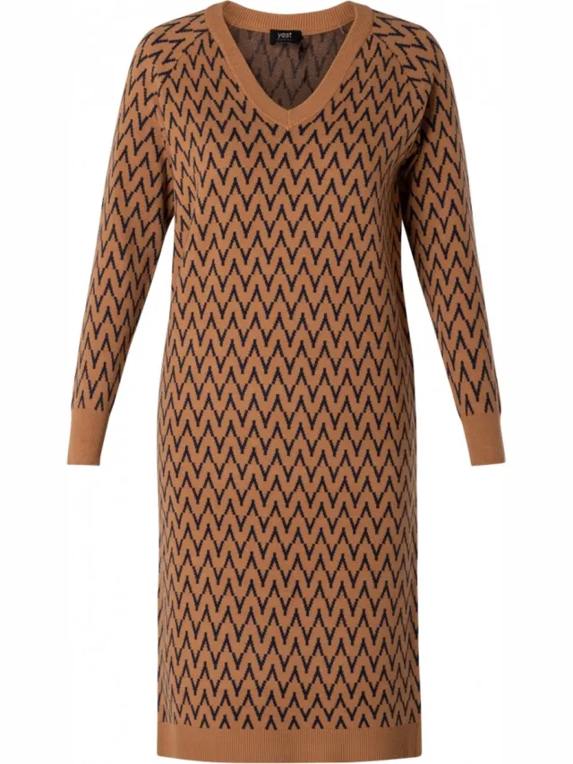 Yesta Beau-Amie Jurk - Light Brown/Dark Nav-0(44)