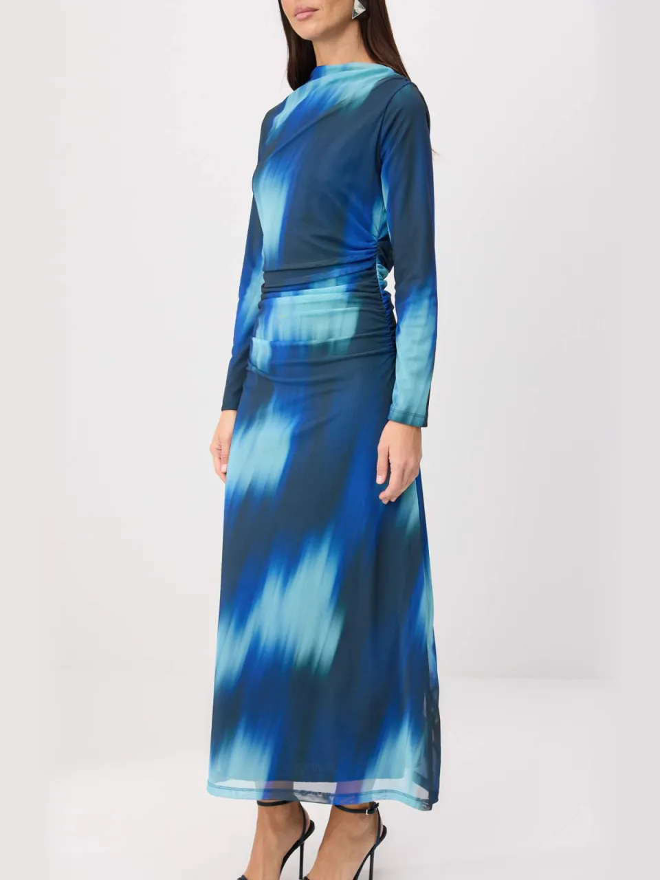 Trendyol Modest Dames Blauw Abstract Maxi Lang Avond / Dagelijks A-lijn Modest Jurken, foto 2