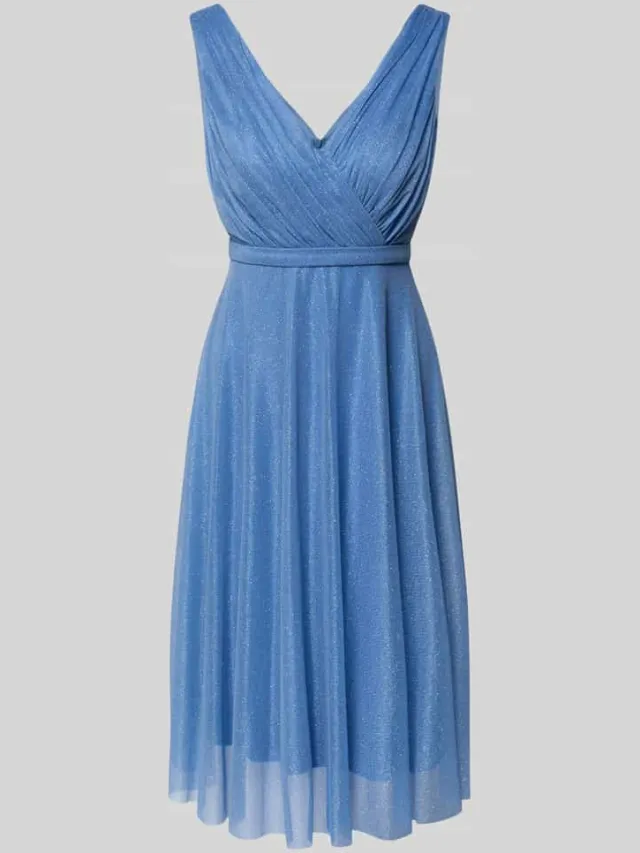 TROYDEN COLLECTION Jurk met glitter-mesh bleu, foto 2